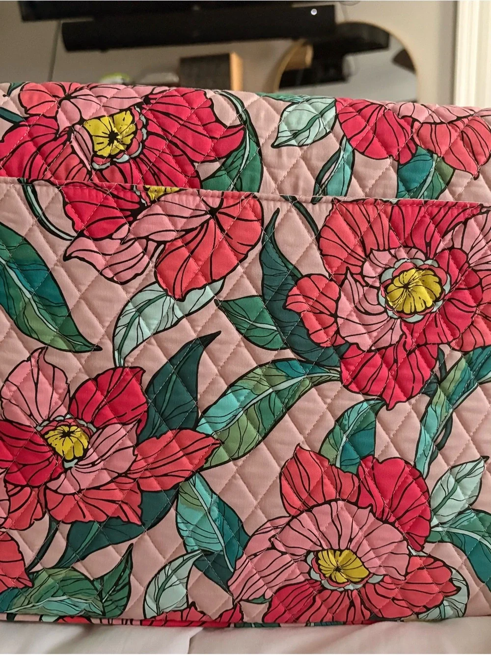 Vera Bradley Pink Floral Quilted Foldover Clutch